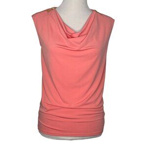 MICHAEL Michael Kors Womens Blouse Size Small Cowl Neck Sleeveless Zip Shoulders